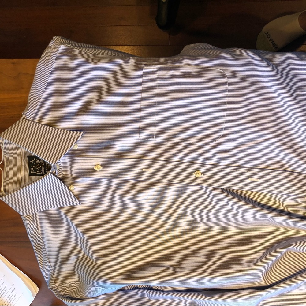 Blue and white striped Jos. A. Bank dress shirt